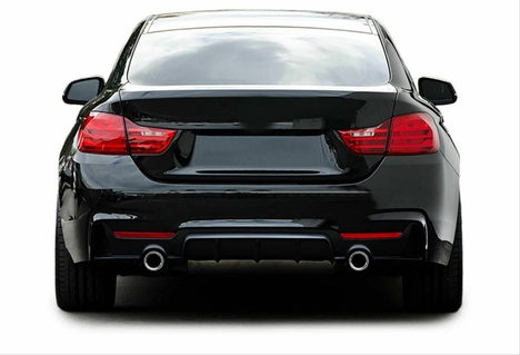 BMW 4 SERISI F32-F36 2014-2020 UYUMLU M DIFUZOR CIFT CIKIS INCE PIANO BLACK - Görsel 3